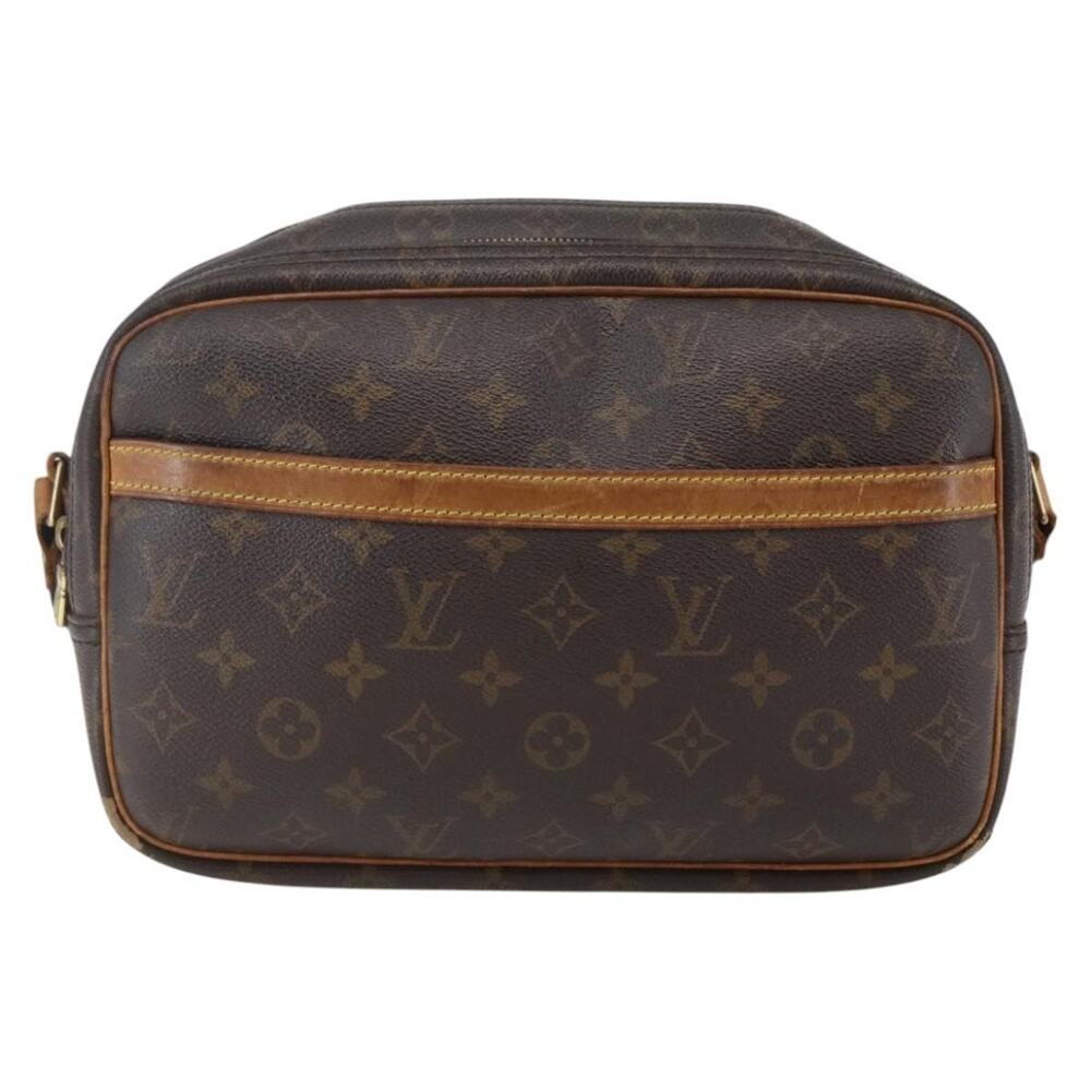 Louis Vuitton Monogram Reporter PM Shoulder Bag Brown